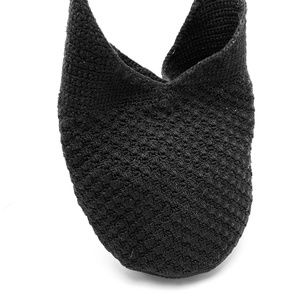 THE SAK Black Shoulder Bag Crochet Tote Deep Bucket Hobo Classic Neutral Purse